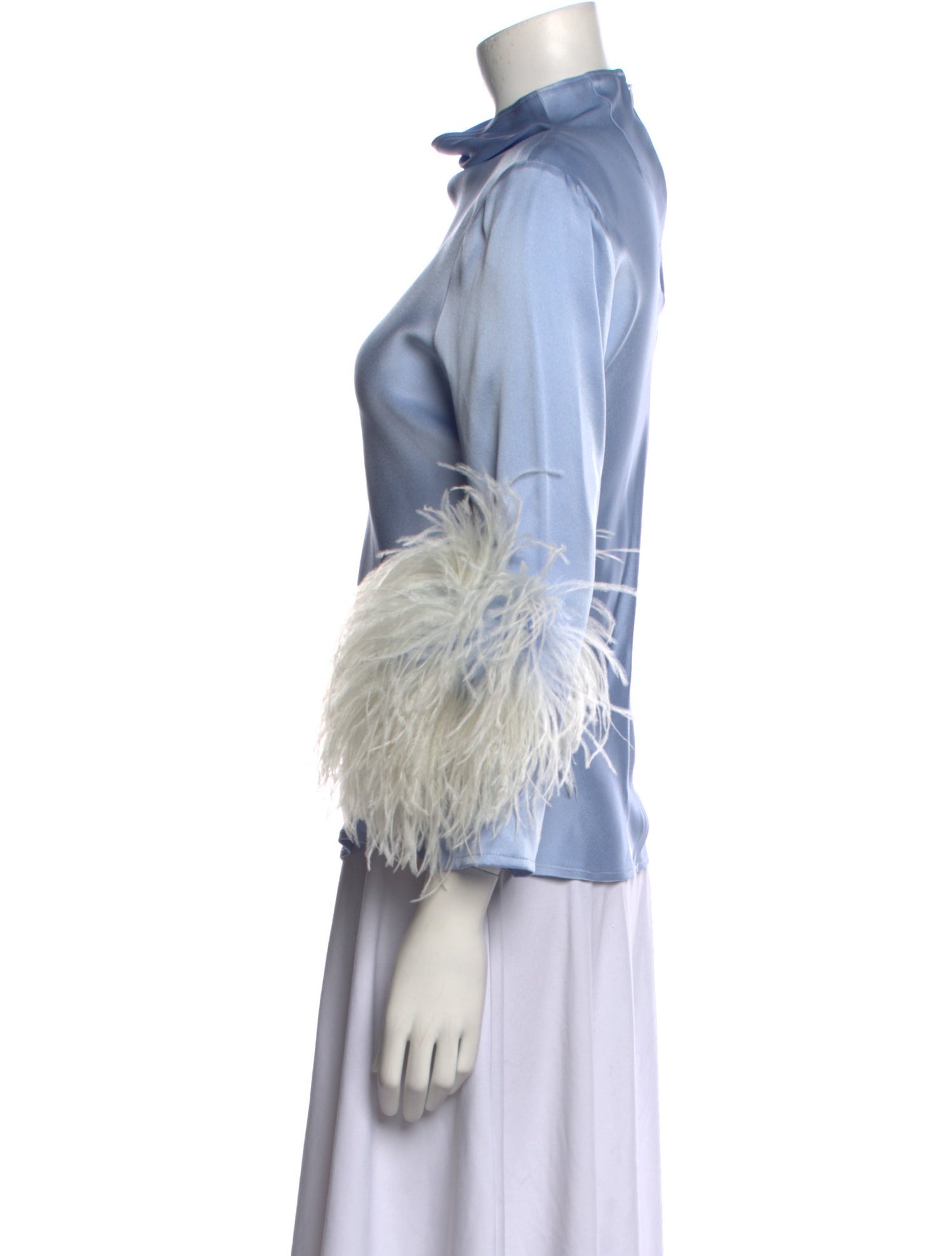 LAPOINTE Mock Neck Three-Quarter Sleeve Blouse