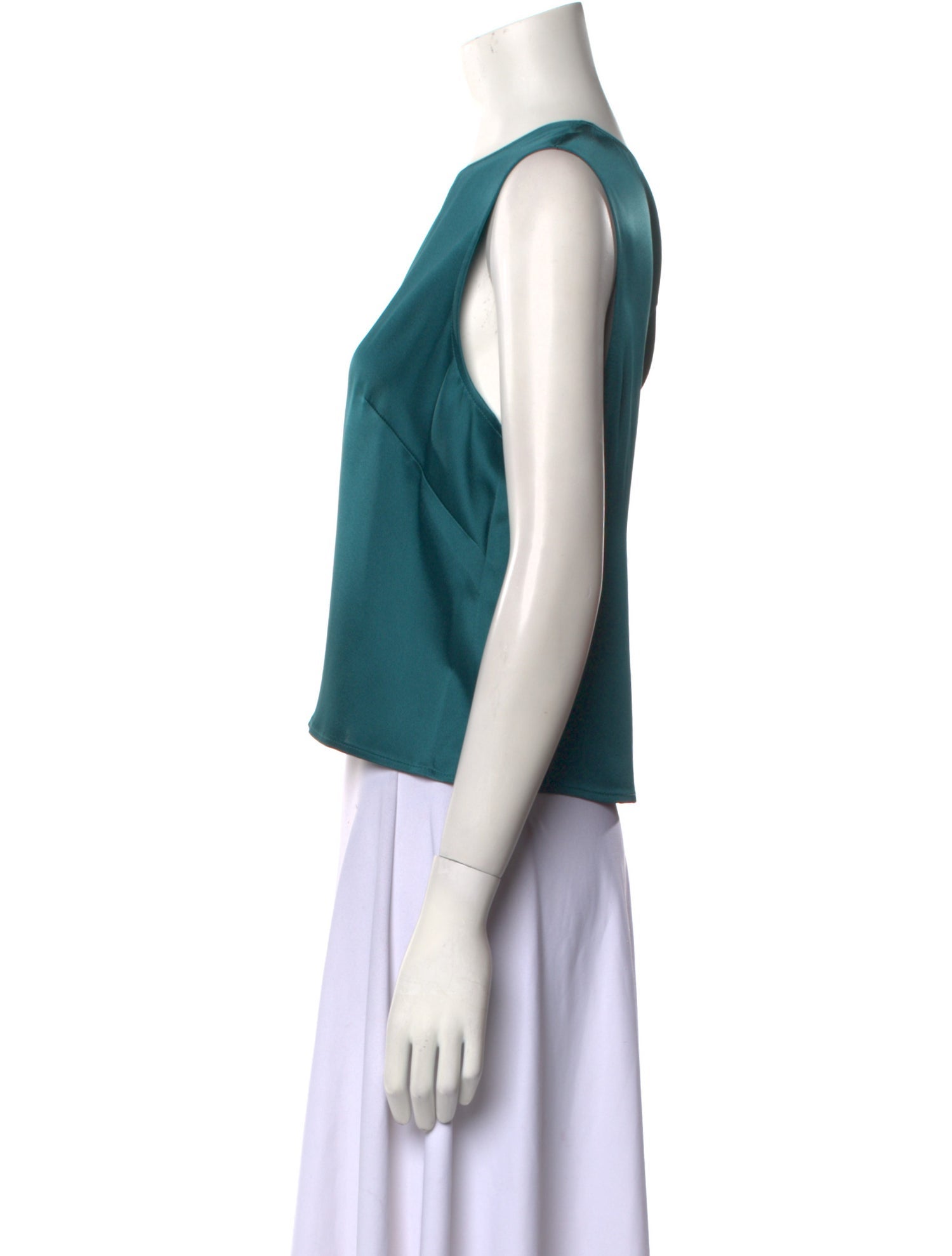LAPOINTE Bateau Neckline Sleeveless Crop Top