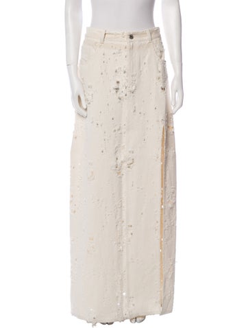 Lapointe Skirts Distressed Accents Long Skirt M