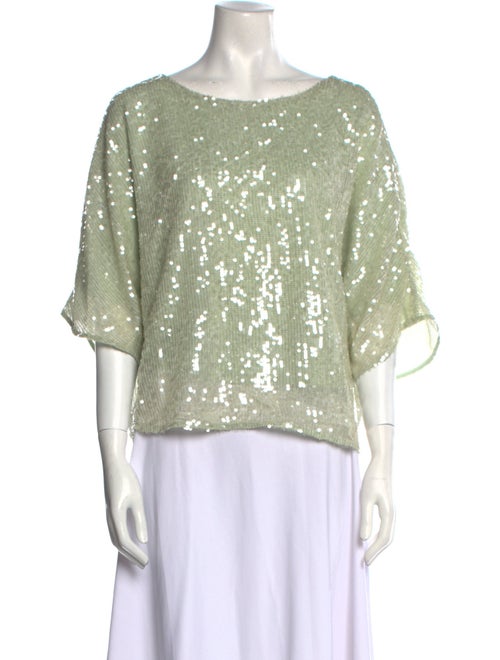 LAPOINTE Sequin Bateau Neckline Top