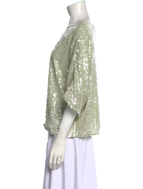 LAPOINTE Sequin Bateau Neckline Top