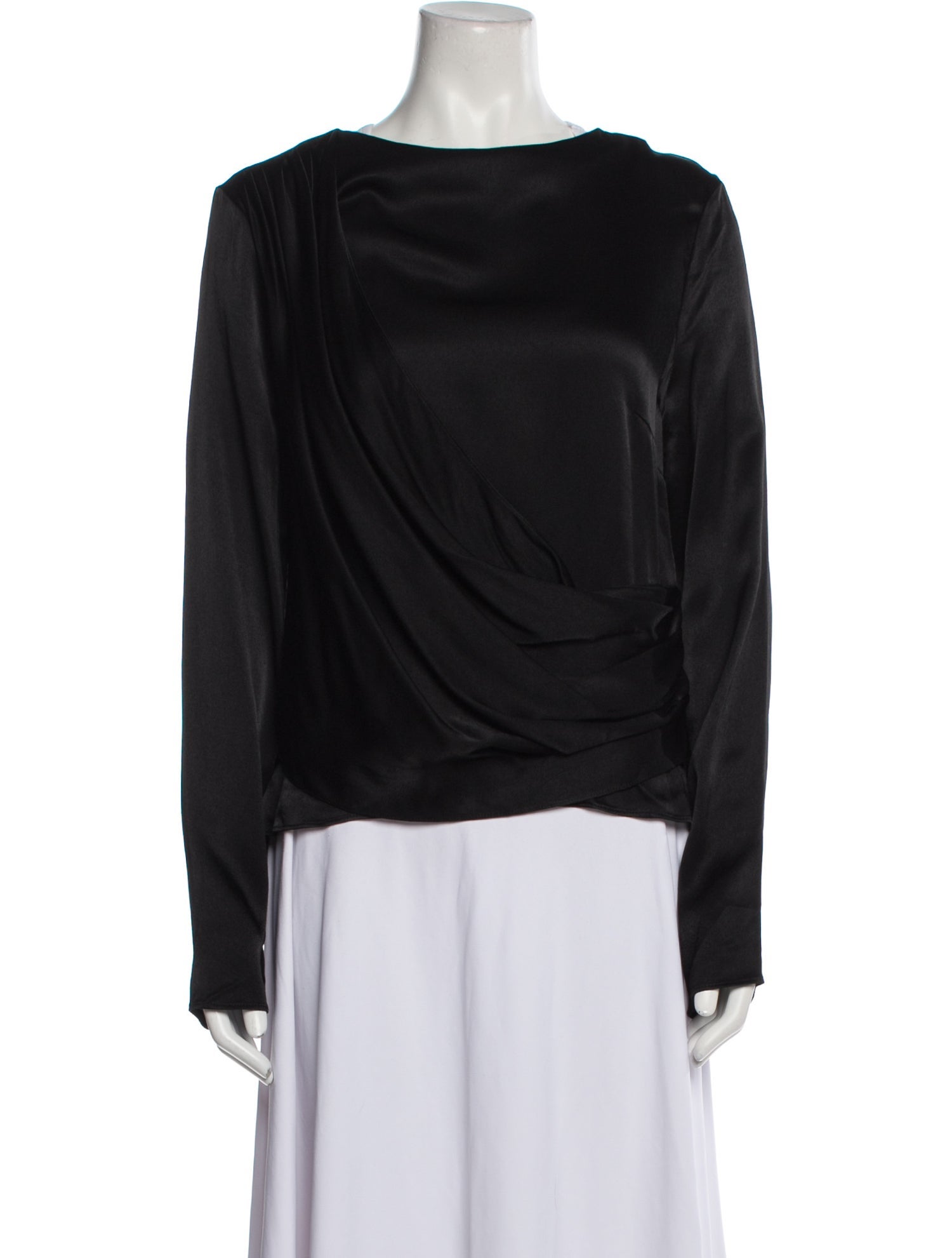 LAPOINTE Bateau Neckline Long Sleeve Blouse