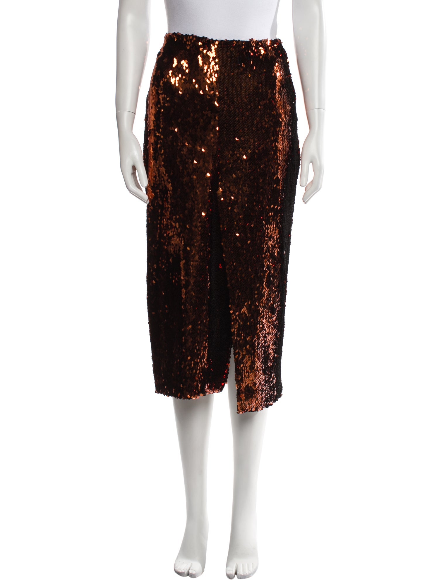 LAPOINTE Silk Midi Length Skirt