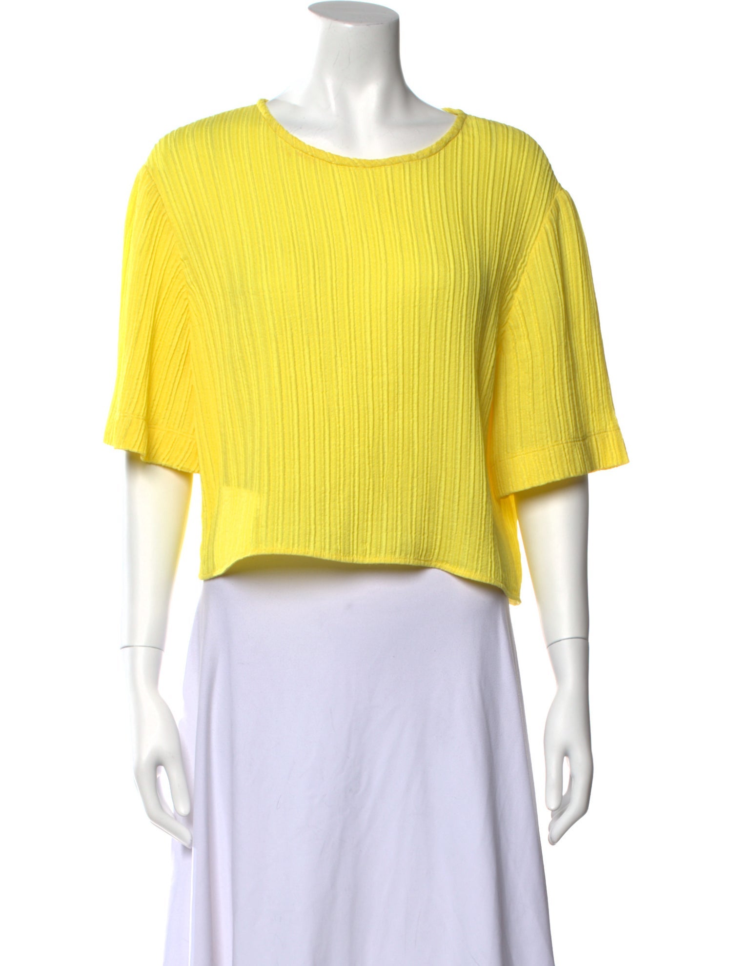 LAPOINTE Bateau Neckline Short Sleeve Crop Top