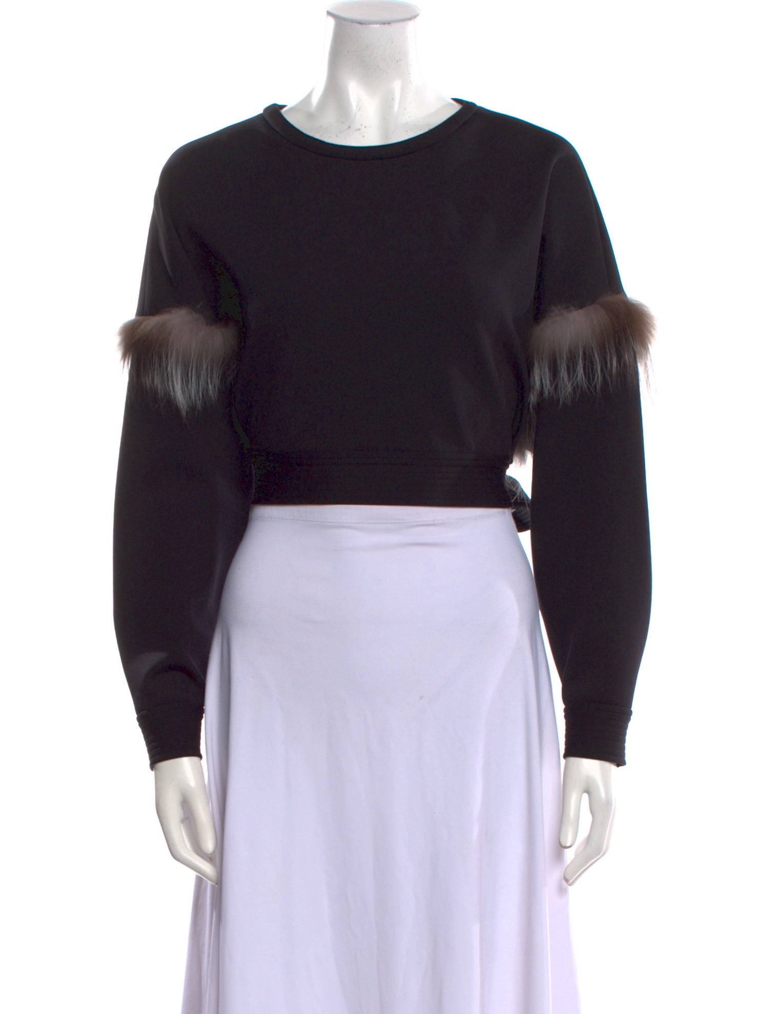 LAPOINTE Crew Neck Long Sleeve Crop Top
