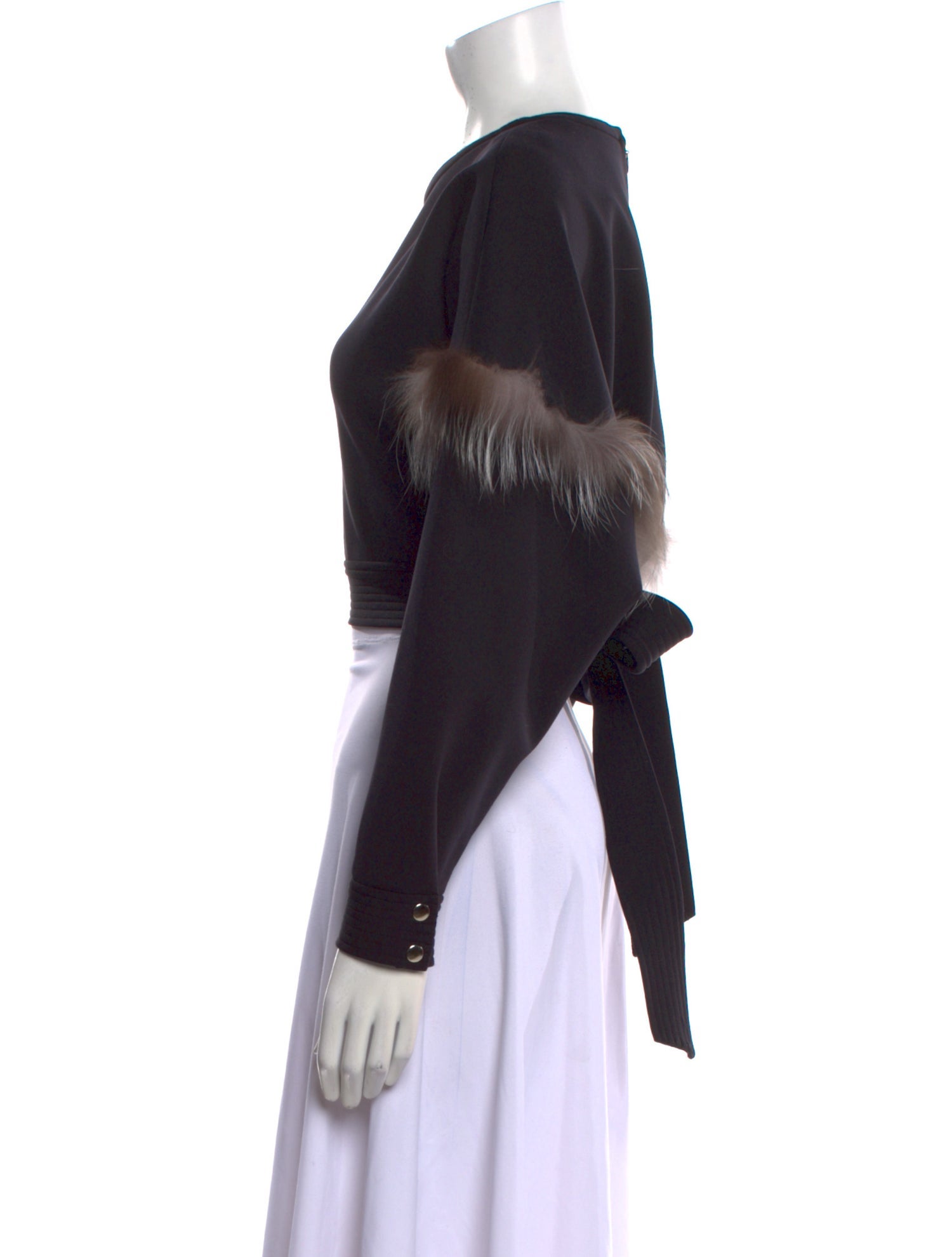 LAPOINTE Crew Neck Long Sleeve Crop Top