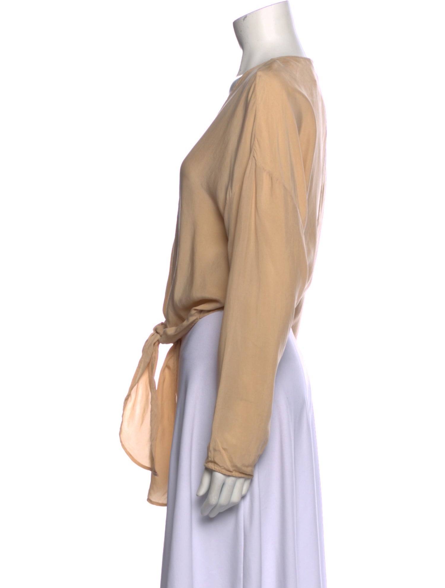 LAPOINTE V-Neck Long Sleeve Crop Top