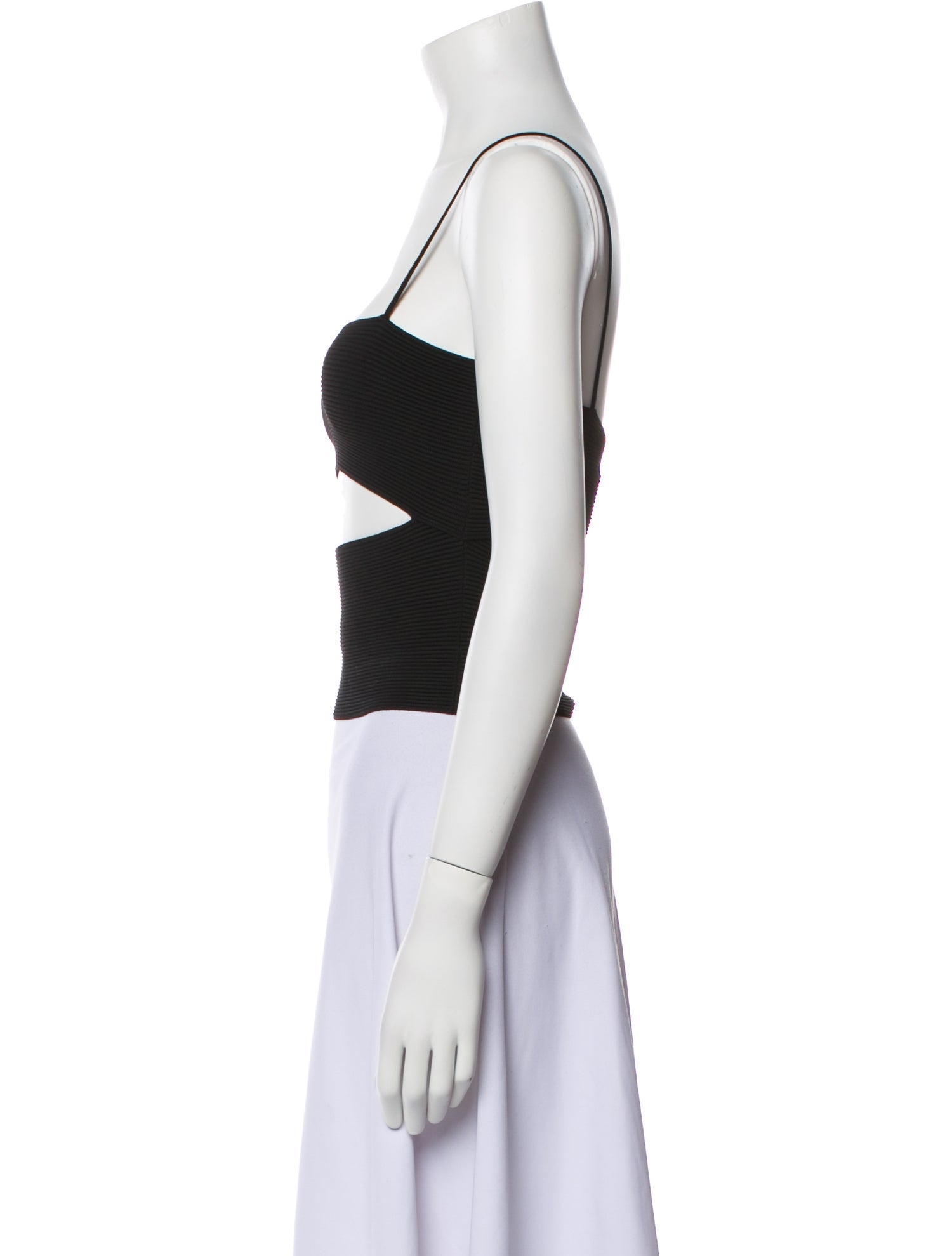 LAPOINTE Square Neckline Sleeveless Crop Top