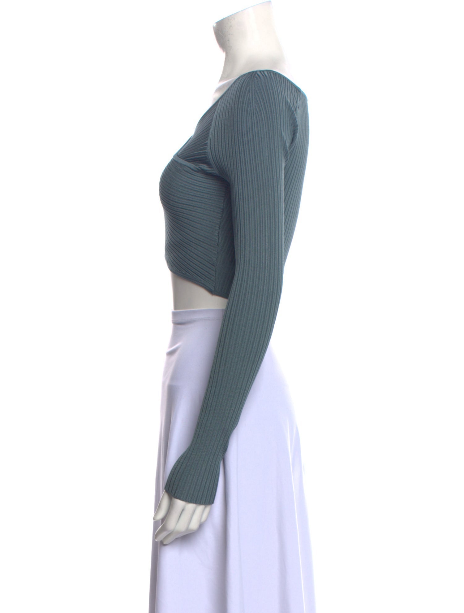 LAPOINTE V-Neck Long Sleeve Crop Top