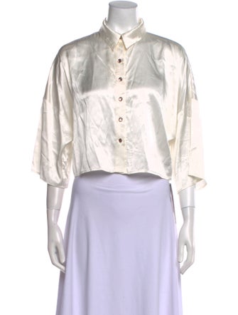 LAPOINTE Three-Quarter Sleeve Crop Top