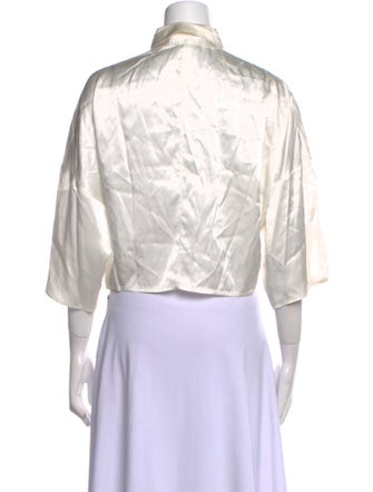 LAPOINTE Three-Quarter Sleeve Crop Top