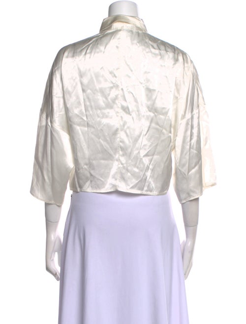 LAPOINTE Three-Quarter Sleeve Crop Top