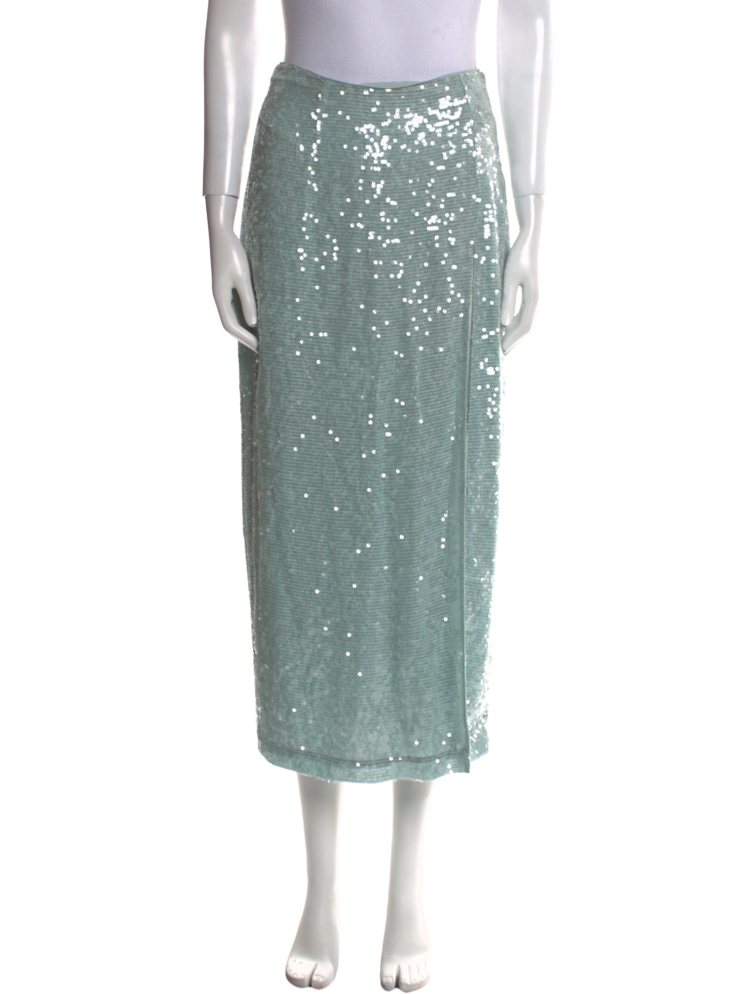 LAPOINTE Sequin Embellishments Midi Length Skirt