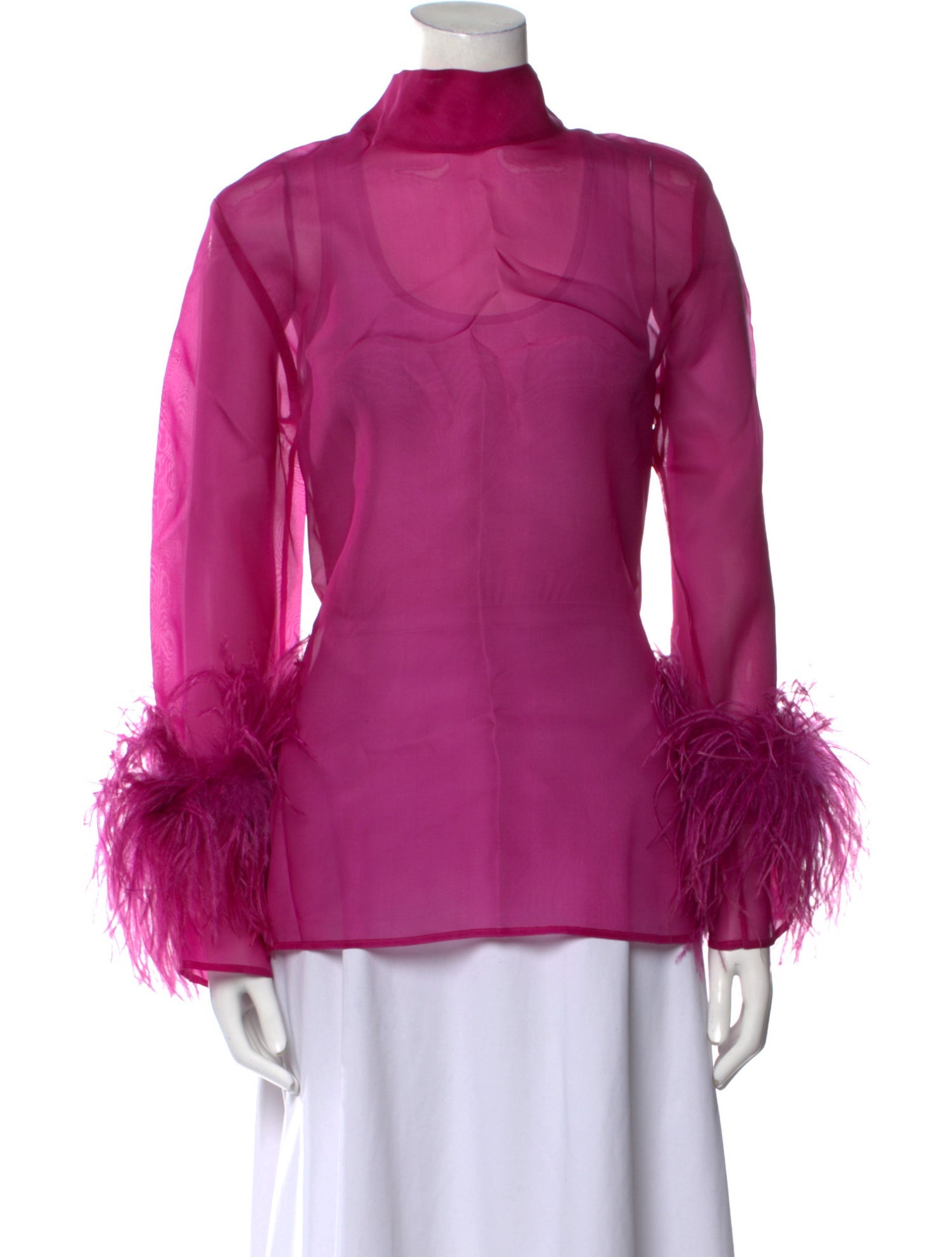 LAPOINTE Mock Neck Long Sleeve Blouse