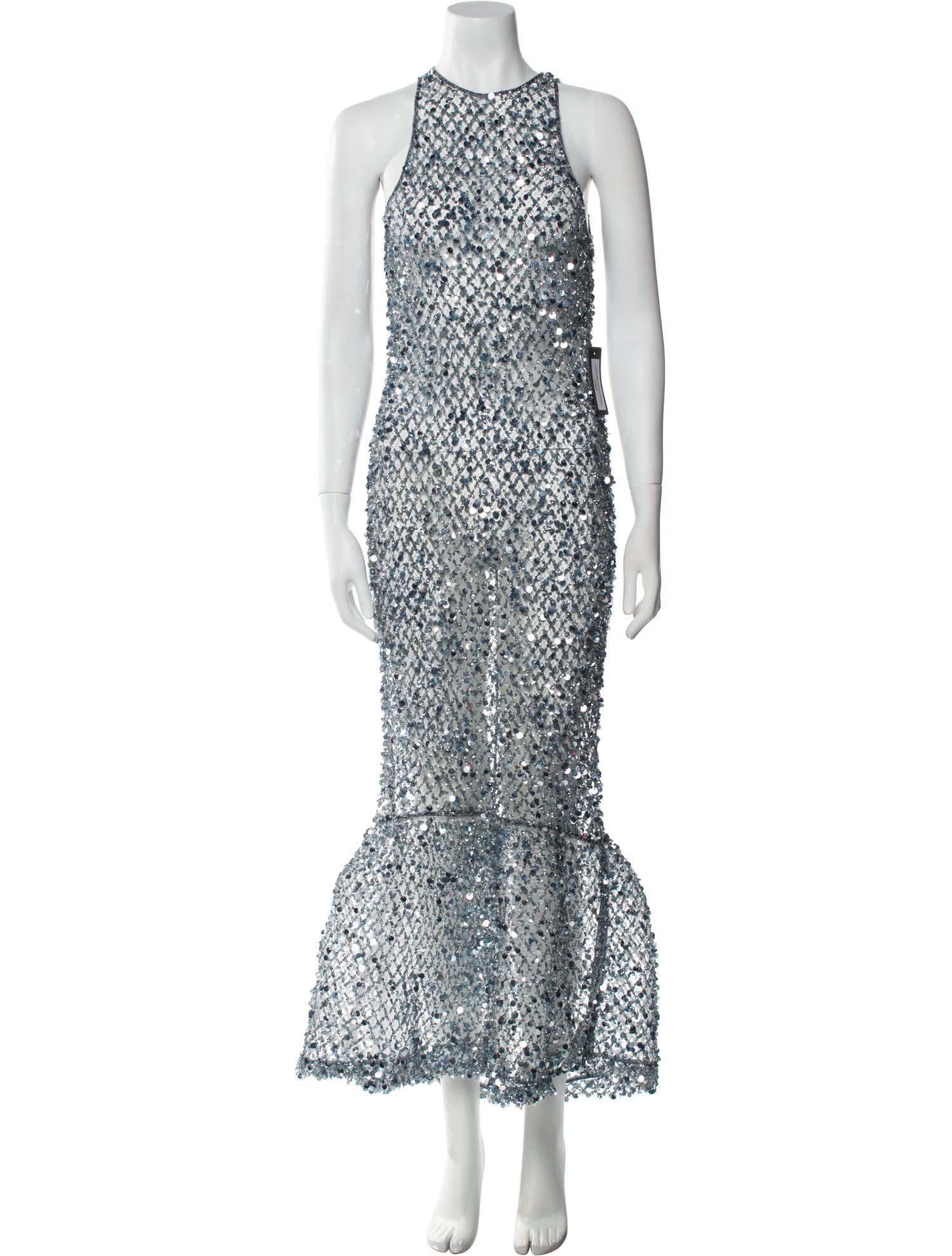 LAPOINTE Lace Pattern Long Dress