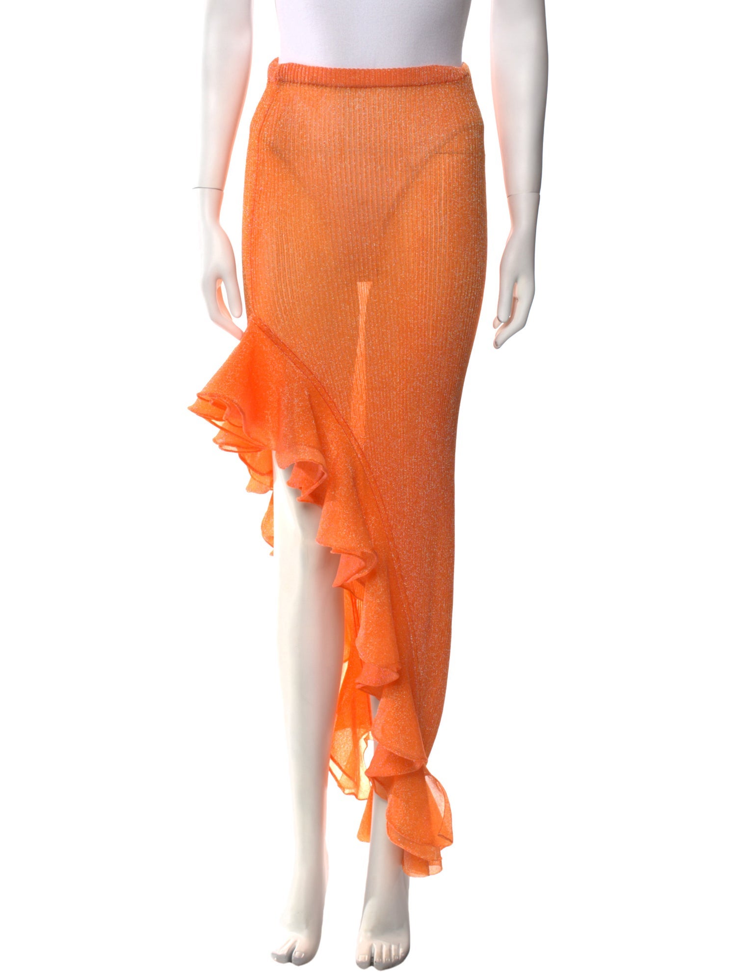 LAPOINTE Ruffle Embellishment Long Skirt