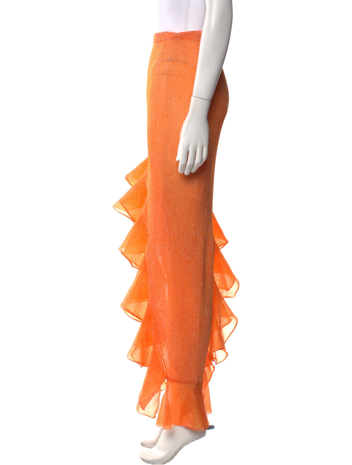 LAPOINTE Ruffle Embellishment Long Skirt