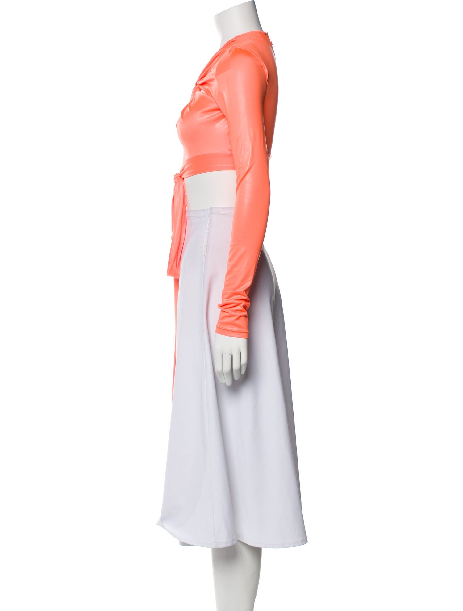 LAPOINTE V-Neck Long Sleeve Crop Top