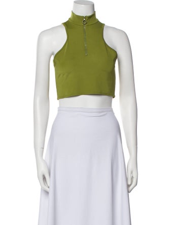 LAPOINTE Mock Neck Sleeveless Crop Top