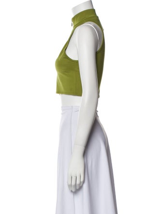 LAPOINTE Mock Neck Sleeveless Crop Top