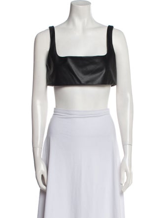 LAPOINTE Square Neckline Sleeveless Crop Top