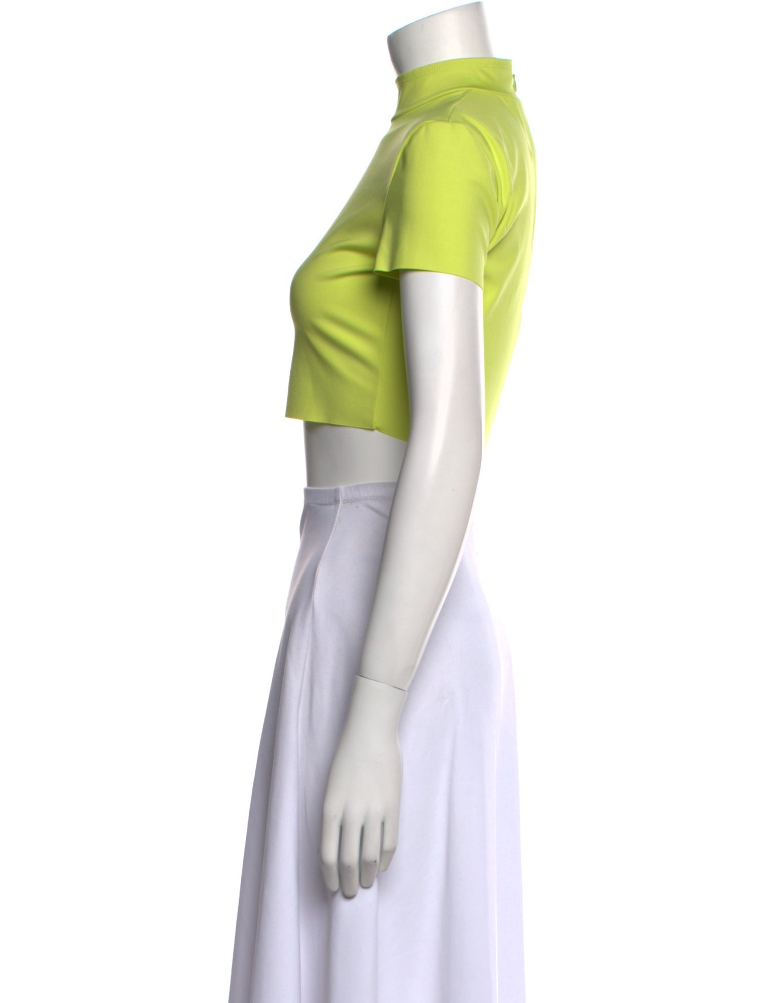 LAPOINTE Mock Neck Short Sleeve Crop Top