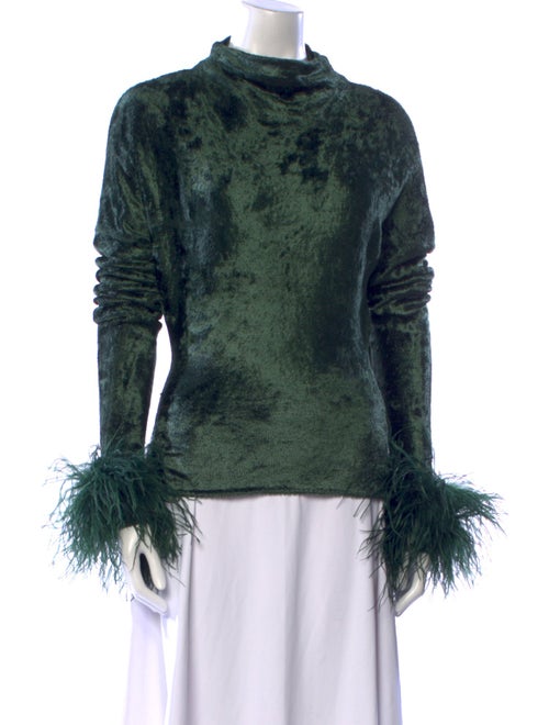 LAPOINTE Animal Print Mock Neck Sweatshirt