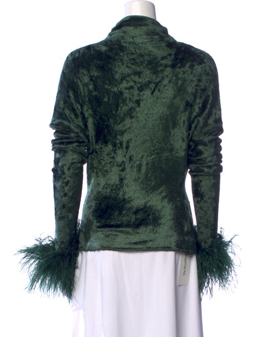 LAPOINTE Animal Print Mock Neck Sweatshirt