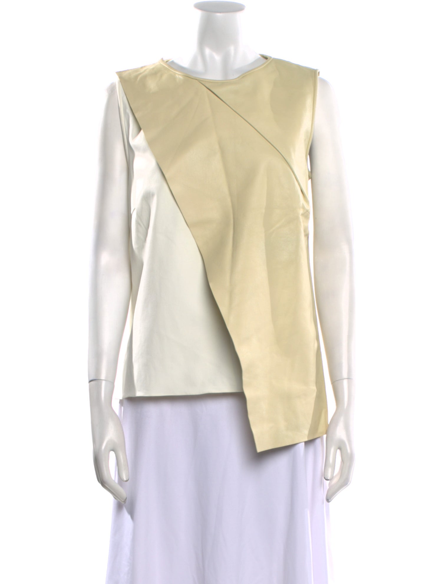 LAPOINTE Lambskin Colorblock Pattern Tunic