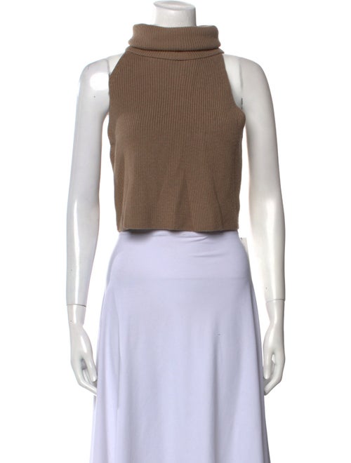 LAPOINTE Merino Wool Mock Neck Crop Top