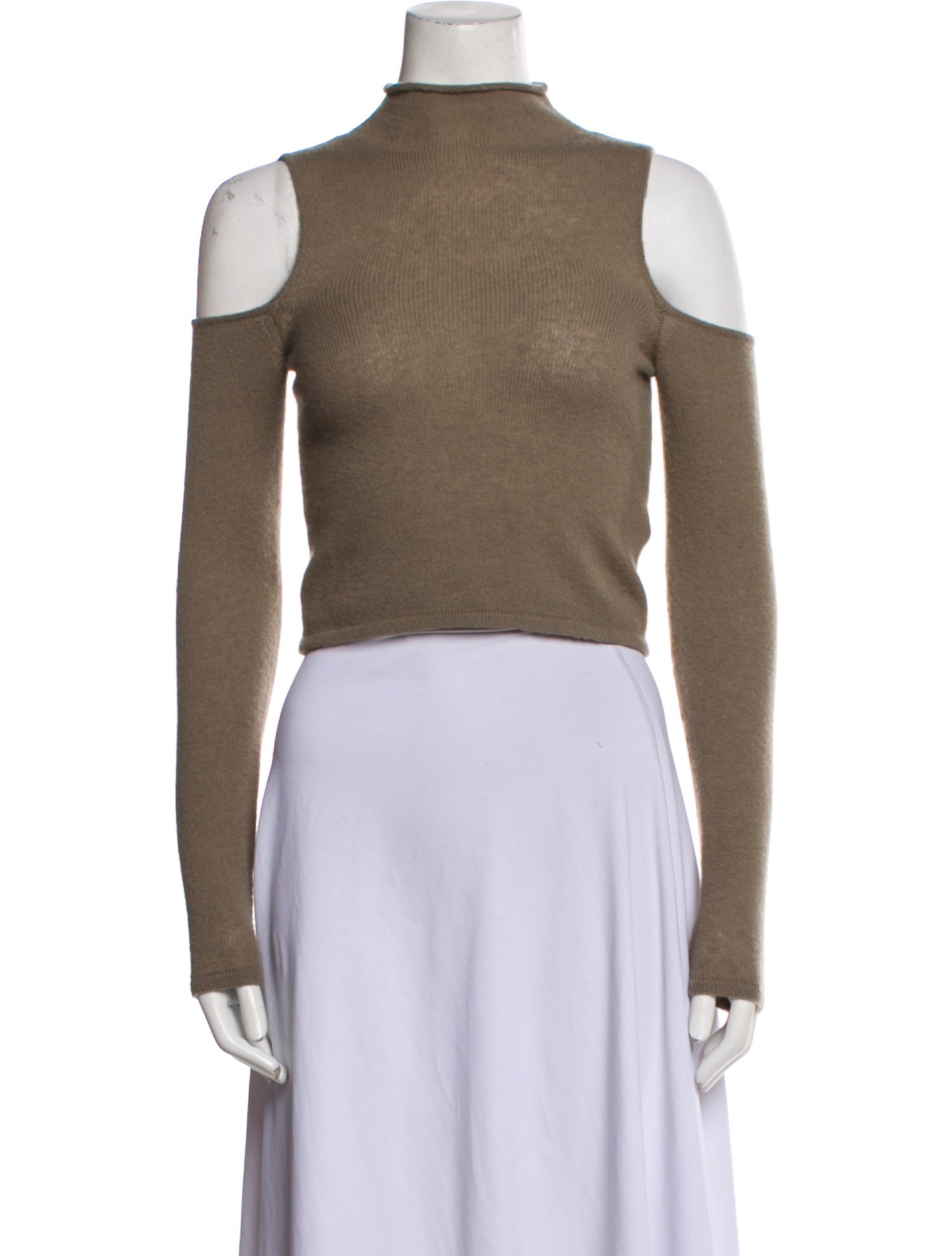 LAPOINTE Cashmere Mock Neck Crop Top