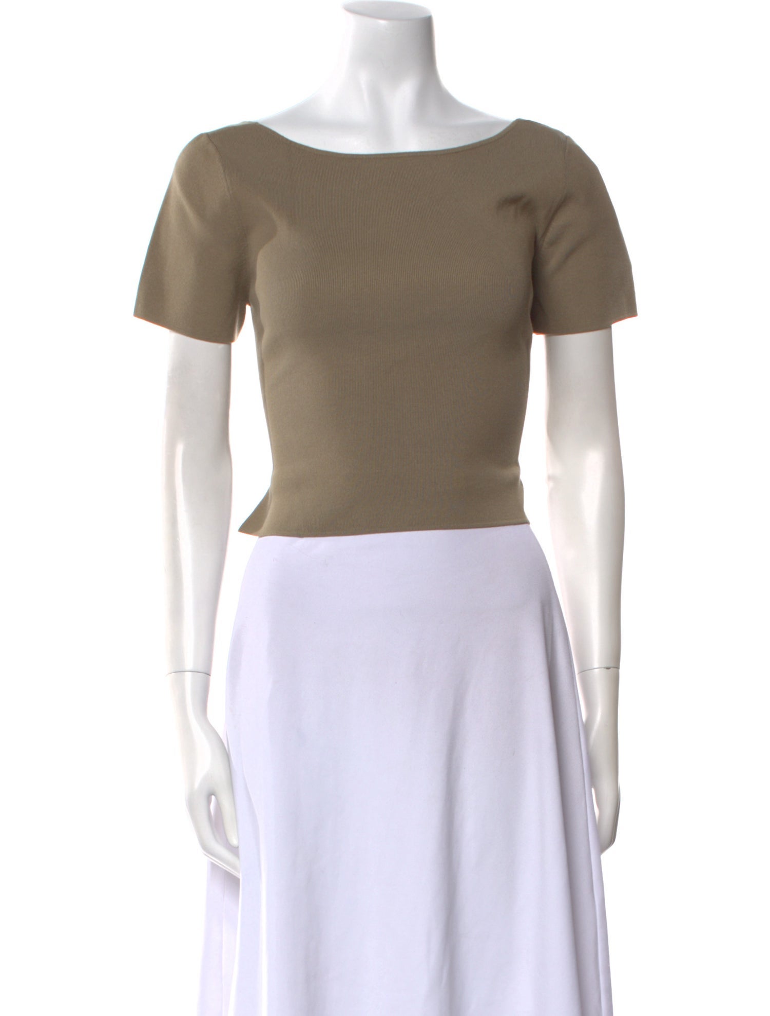 LAPOINTE Bateau Neckline Short Sleeve Crop Top w/ Tags