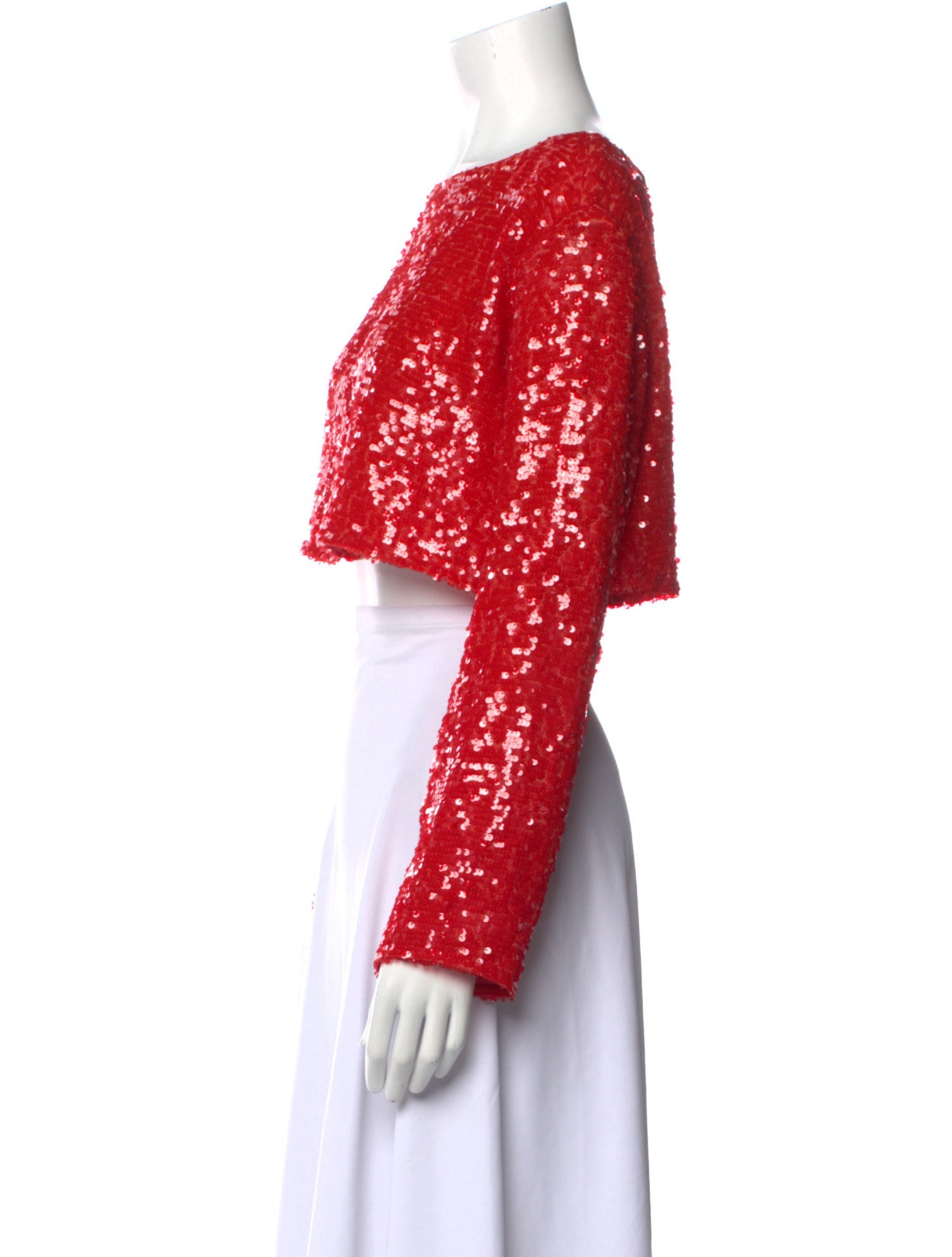 LAPOINTE Bateau Neckline Long Sleeve Crop Top