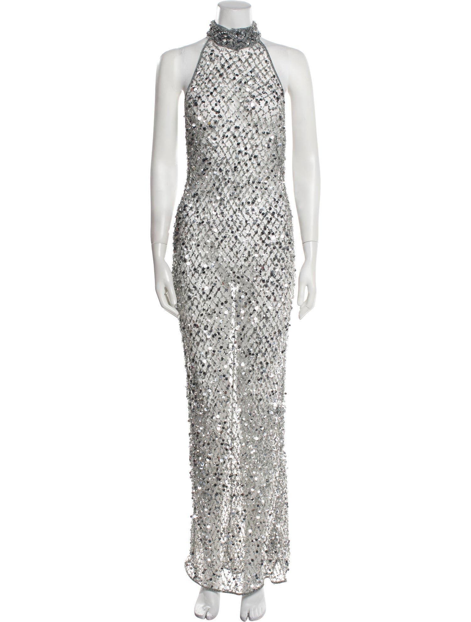 LAPOINTE Lace Pattern Long Dress