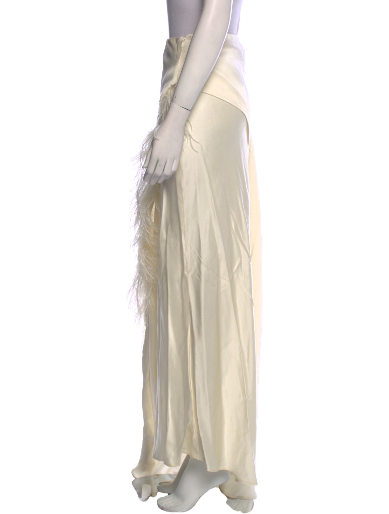 LAPOINTE Ostrich Feather Long Skirt