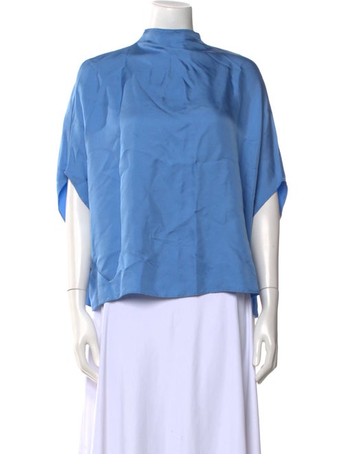 LAPOINTE Silk Mock Neck Blouse
