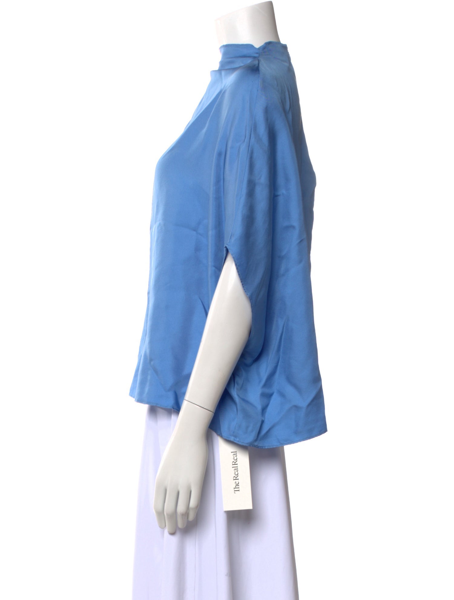 LAPOINTE Silk Mock Neck Blouse