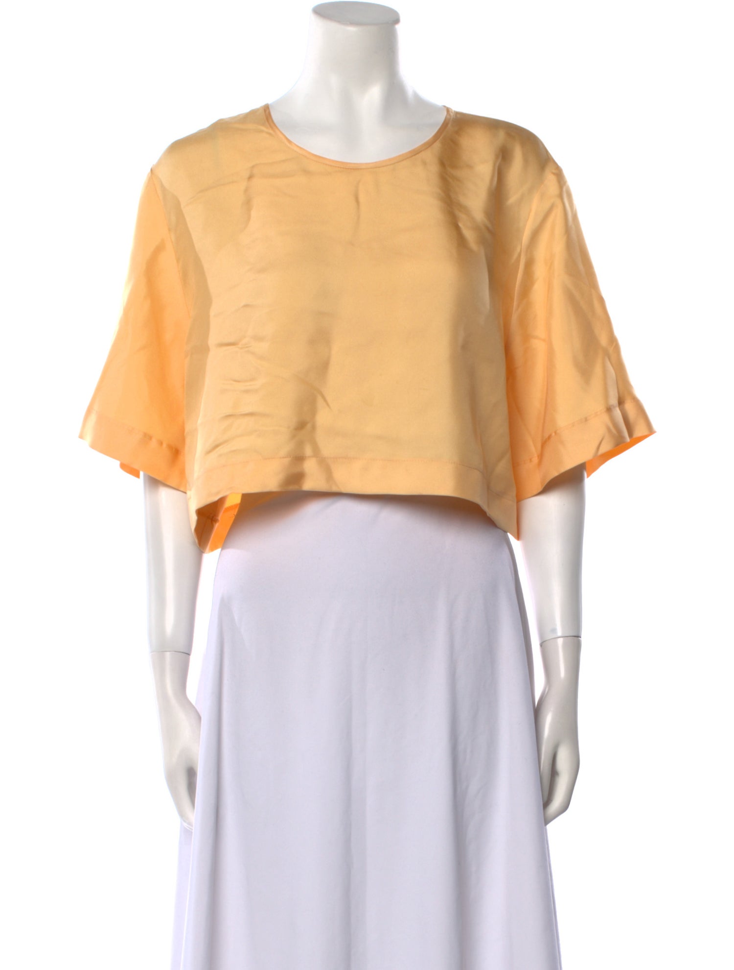 LAPOINTE Scoop Neck Short Sleeve Crop Top