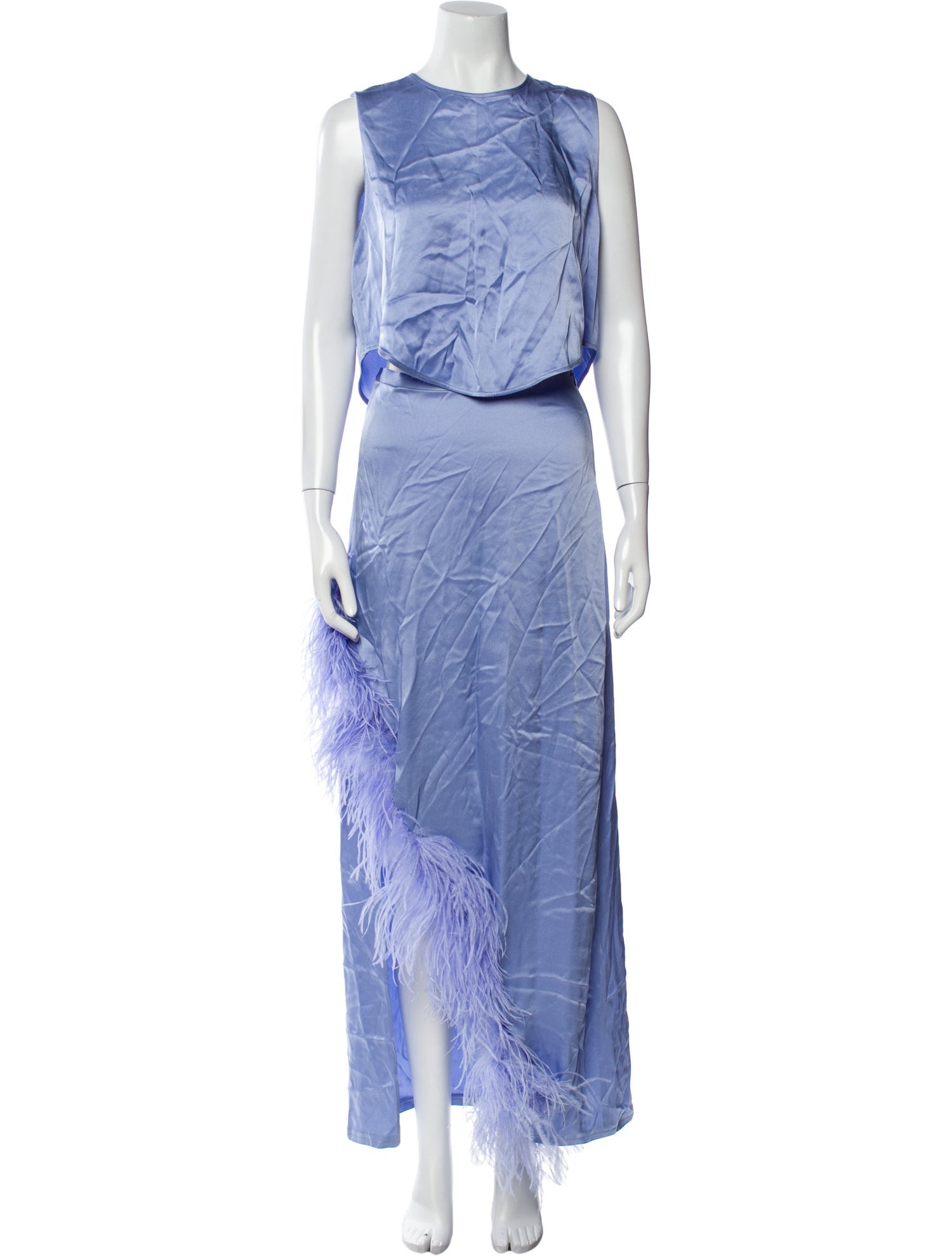 LAPOINTE Feather Trim Skirt Set