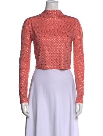 LAPOINTE Mock Neck Long Sleeve Crop Top