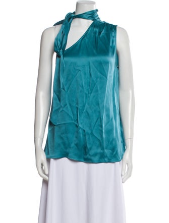 LAPOINTE Satin One-Shoulder Blouse