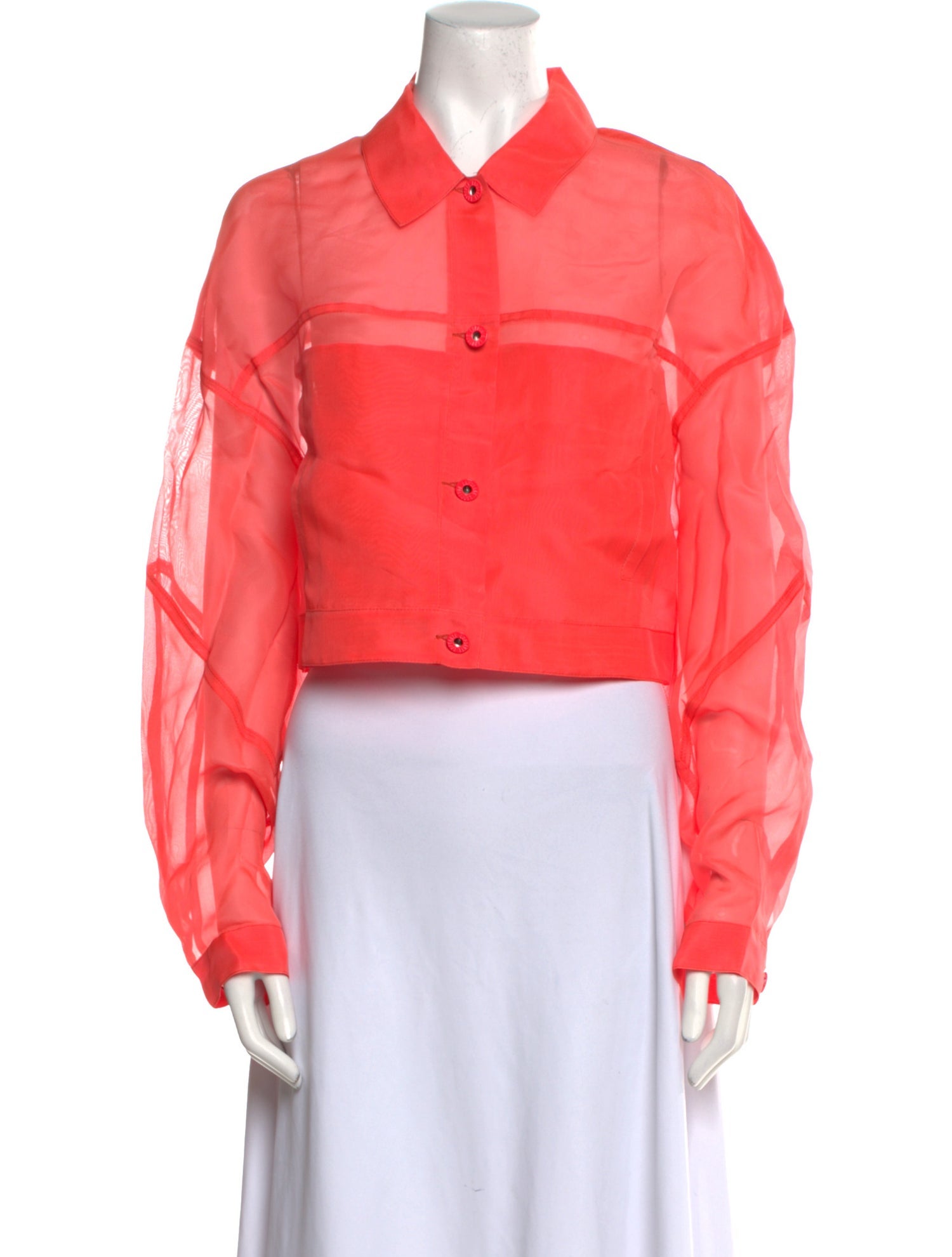 LAPOINTE Silk Long Sleeve Crop Top