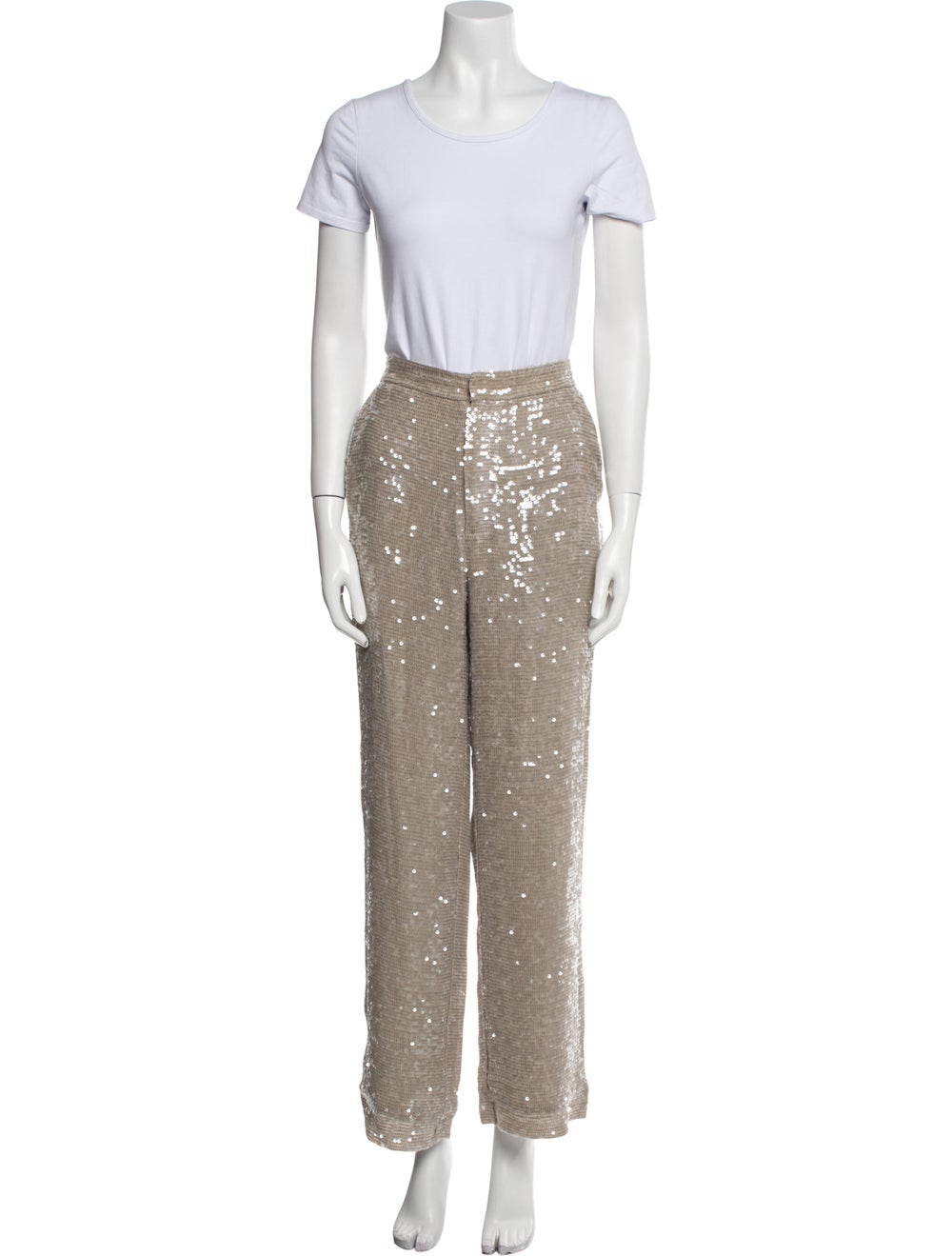 Lapointe Sequin Two-Piece Pant Set Grey Sequin & … - image 4