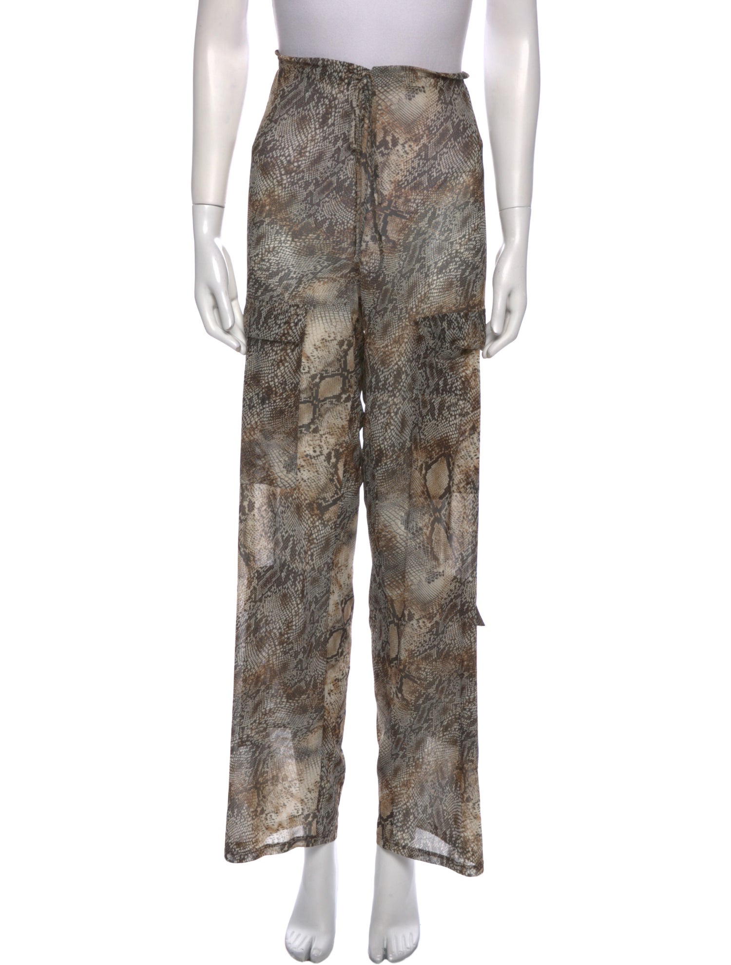 LAPOINTE Animal Print Wide Leg Pants