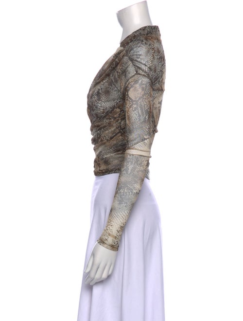 LAPOINTE Tweed Pattern Cowl Neck Crop Top