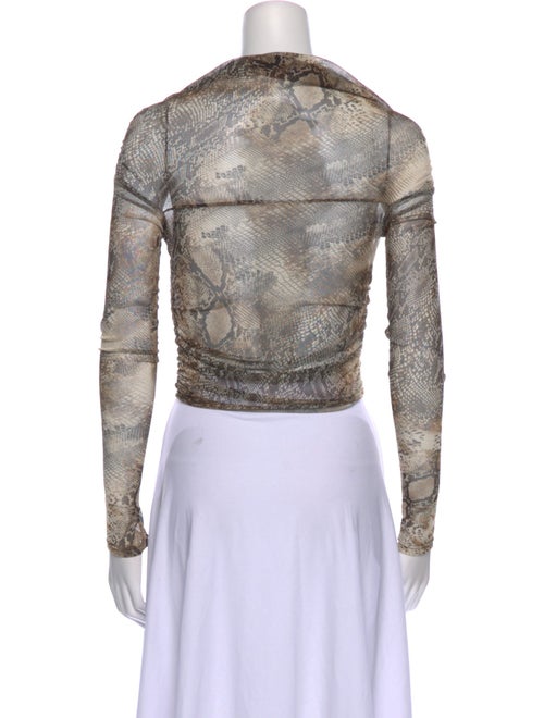 LAPOINTE Tweed Pattern Cowl Neck Crop Top