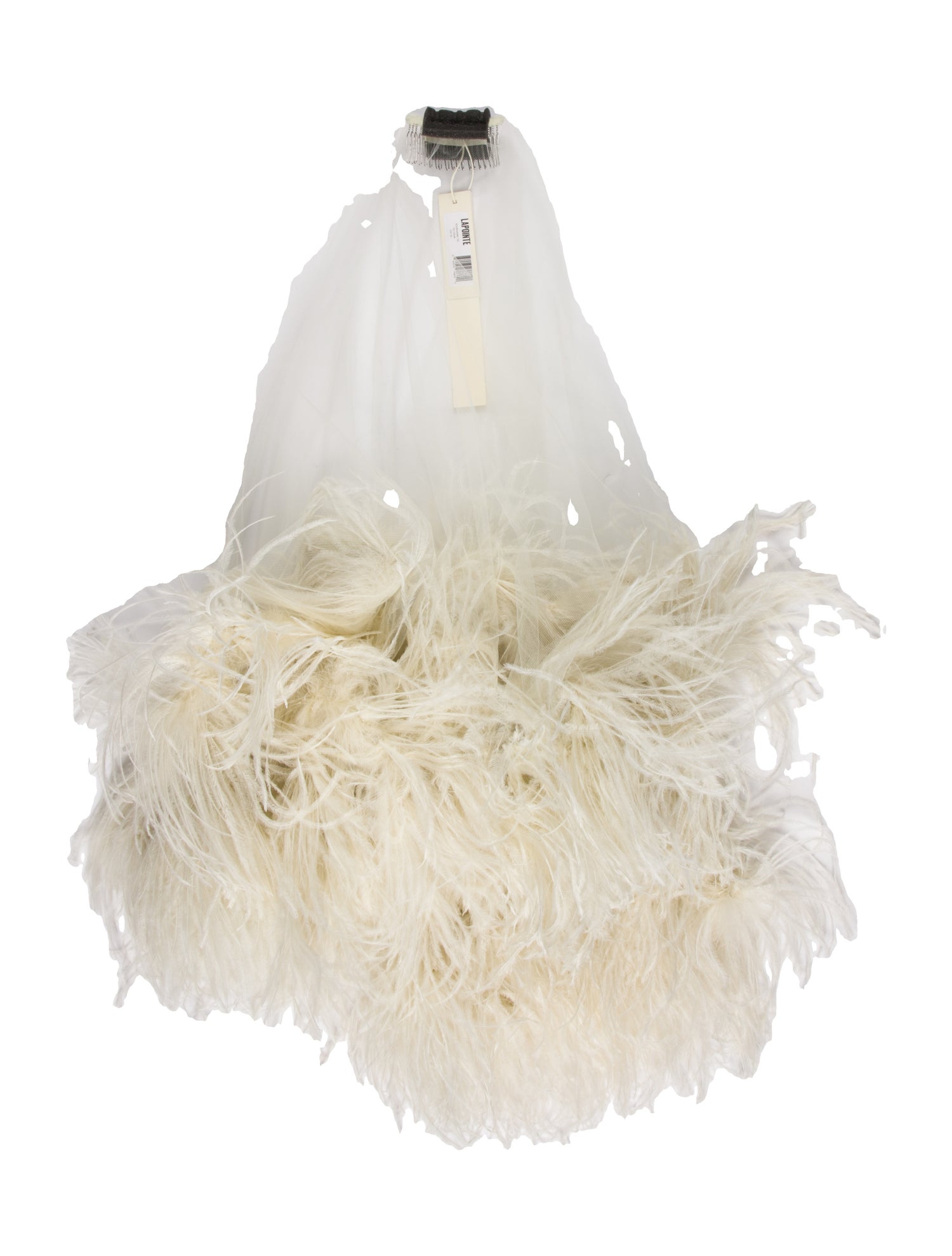 LAPOINTE Ostrich Feather Veil w/Tags