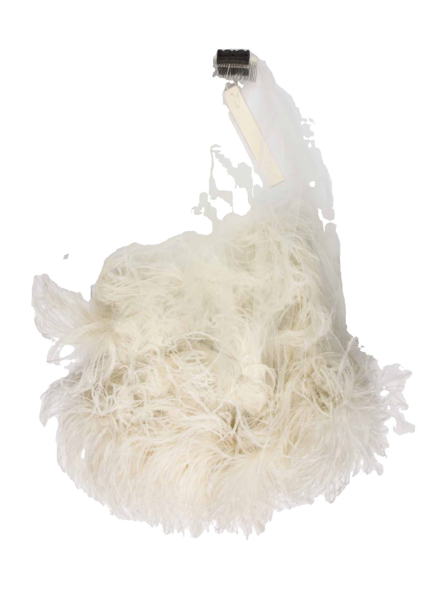 LAPOINTE Ostrich Feather Veil w/Tags