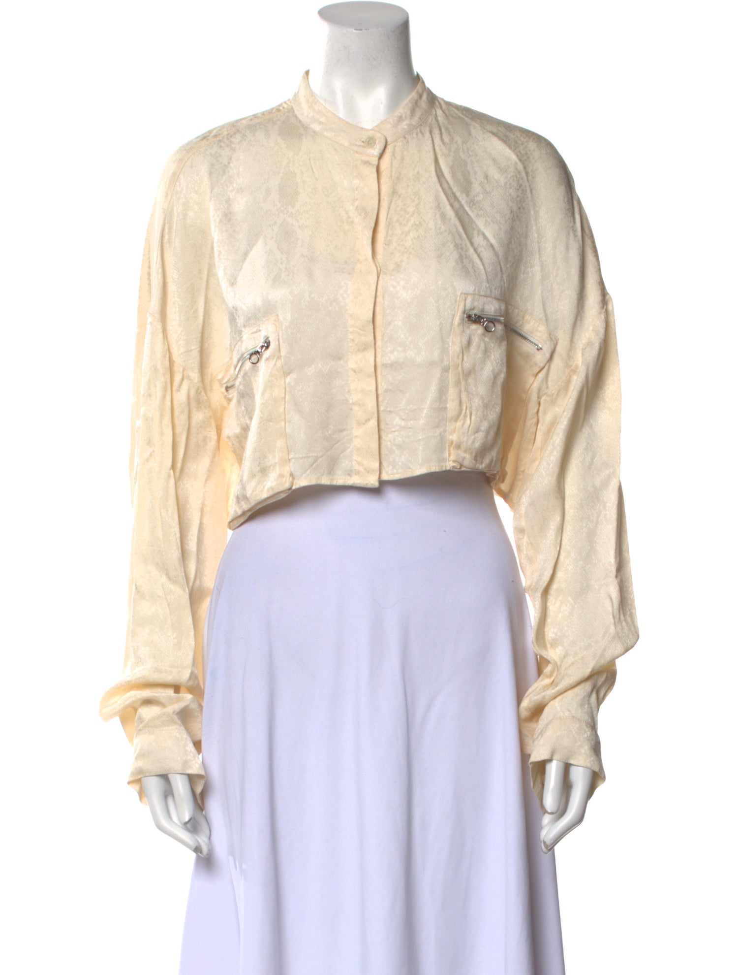 LAPOINTE Mock Neck Long Sleeve Crop Top