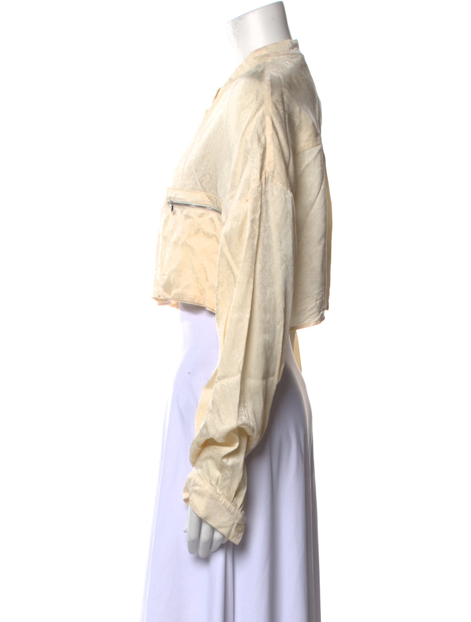 LAPOINTE Mock Neck Long Sleeve Crop Top